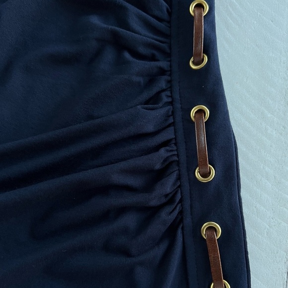 Carmen Marc Valvo Navy Cut and Sew
Faux Wrap Dress Size Large - Picture 11 of 12